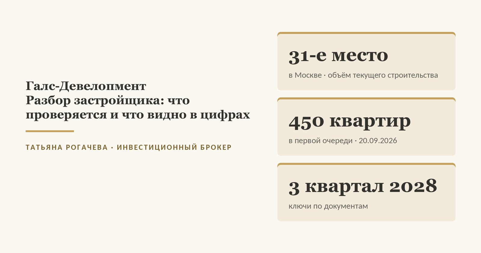 Обложка статьи о застройщике Галс-Девелопмент: место в московском списке ЕРЗ, число квартир в продаже в первой очереди флагманского проекта и срок передачи ключей. Изображение иллюстративное